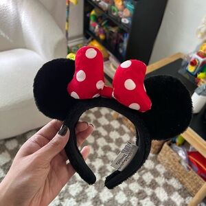 Vintage Disney Black and Red Minnie Mouse Ears Headband